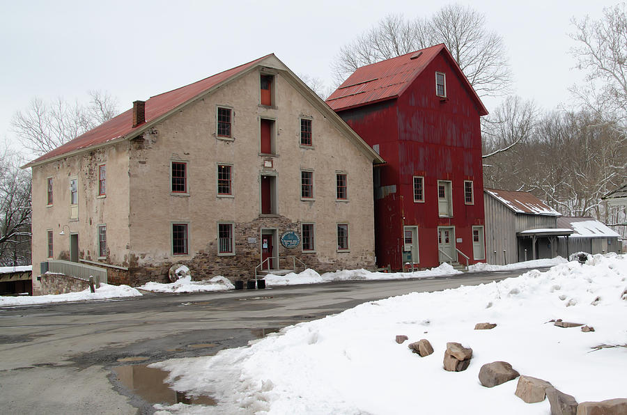 Prallsville Mills at Stocton in Winter Photograph by Bill Cannon