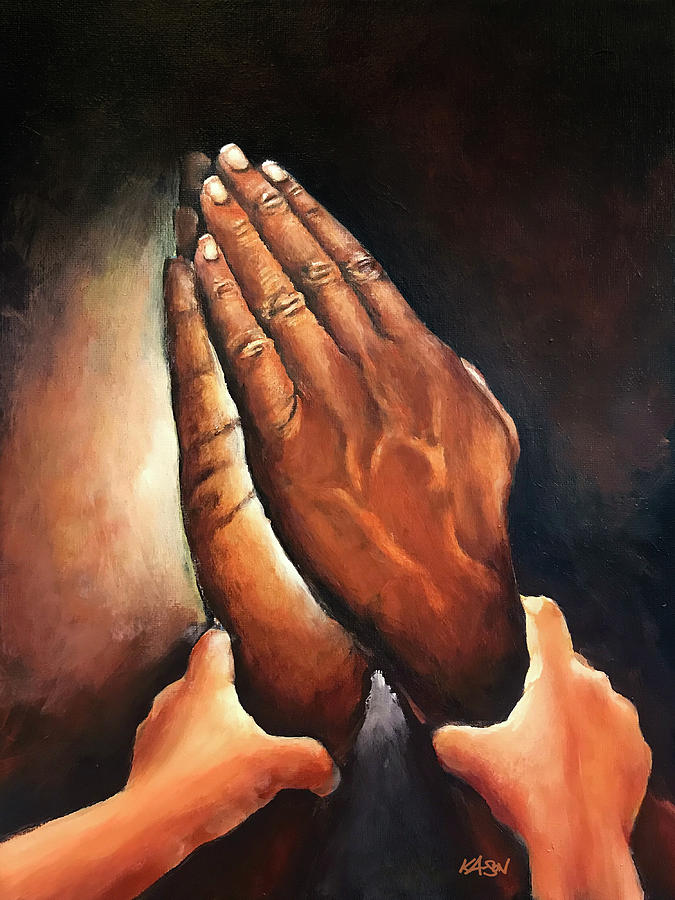 Prayer Painting - Pray For Us by Art of Ka-Son