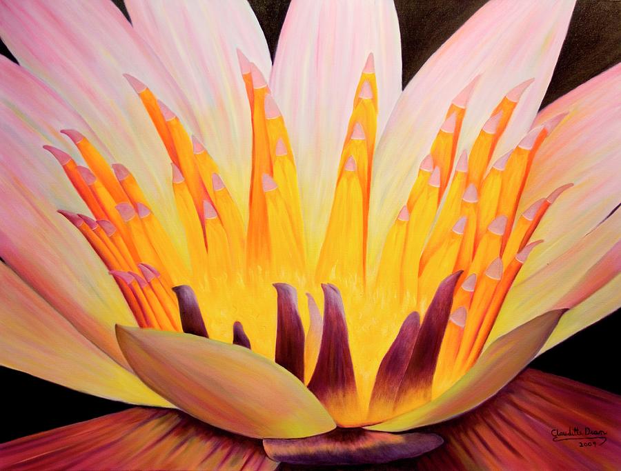 Lotus Painting - Prayer Circle by Claudette Dean Lotus Painting - Prayer Circle by Claudette Dean