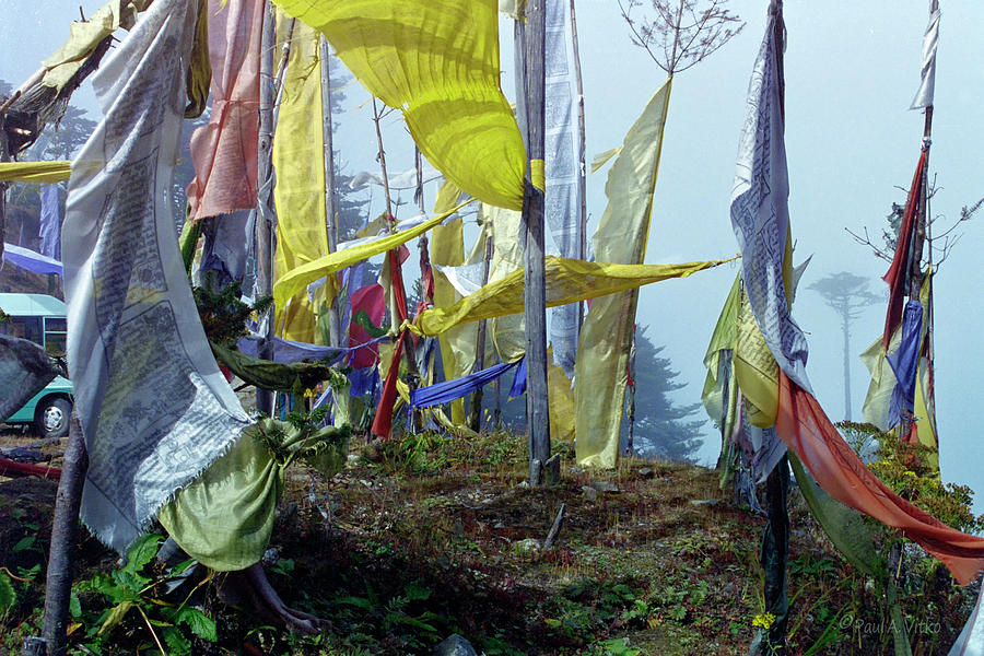 Prayer flags flying Photograph by Paul Vitko