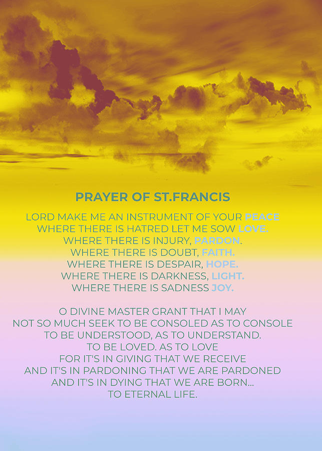 Prayer Of St.francis V2b By Ahmet Asar Digital Art