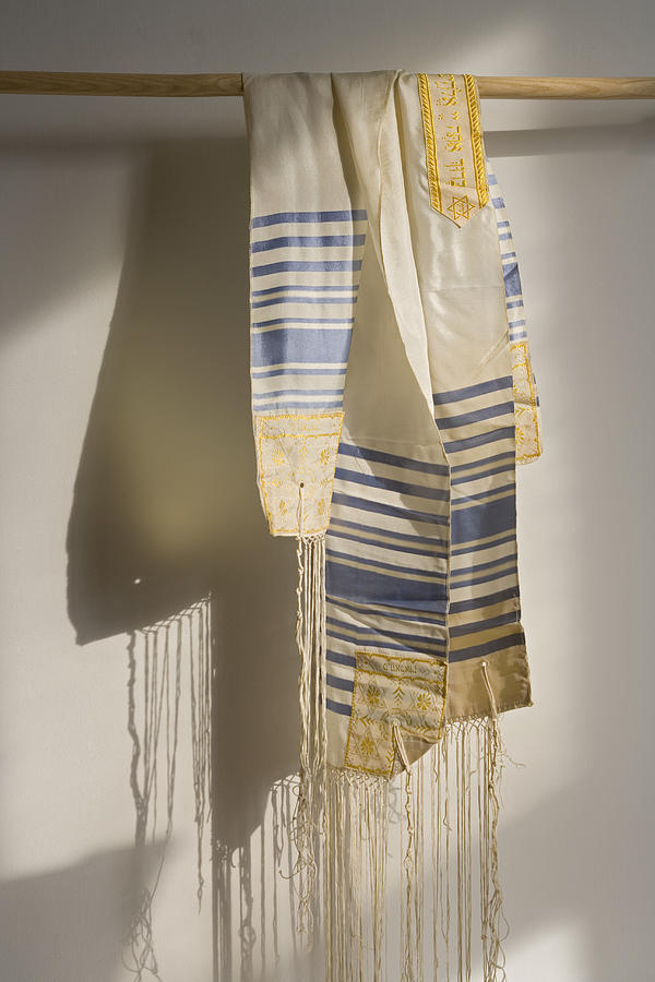 Prayer Shawl Hanging from Rod Photograph by Fuse