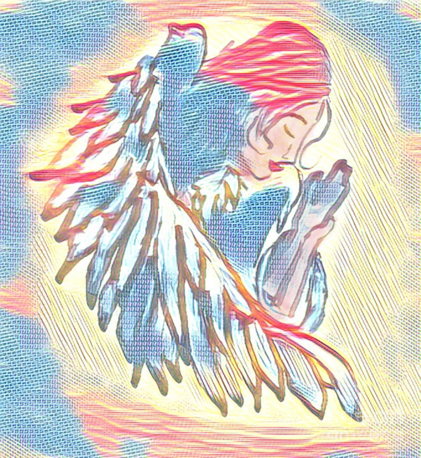 Praying Angel Digital Art by Christine Tyler