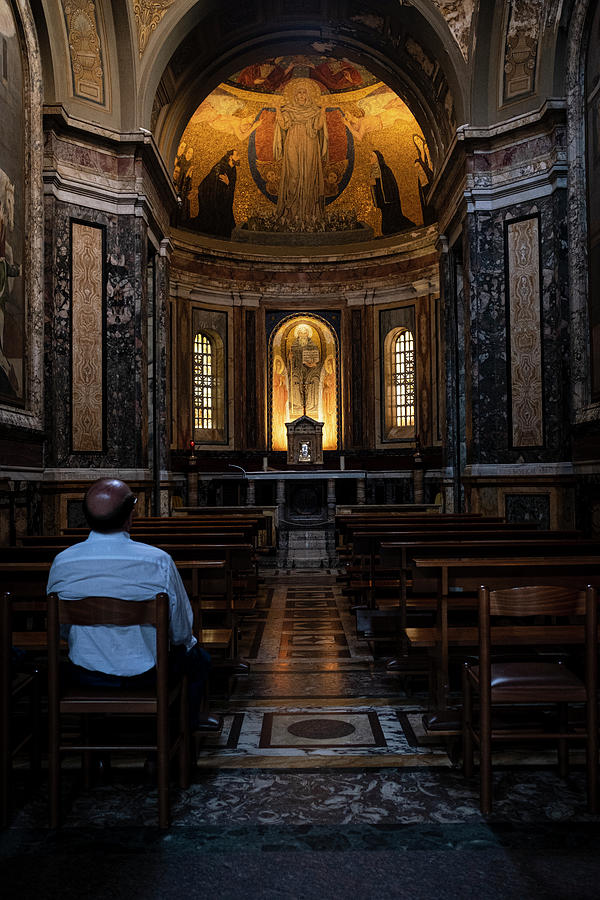 Praying At Basilica De Santa Prassede Photograph