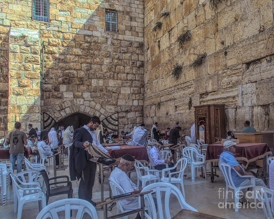 Jerusalem Photograph - Praying At The Wailing Wall, Jerusalem by Luther Fine Art