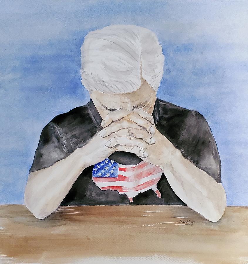 Praying for America Painting by Claudette Carlton