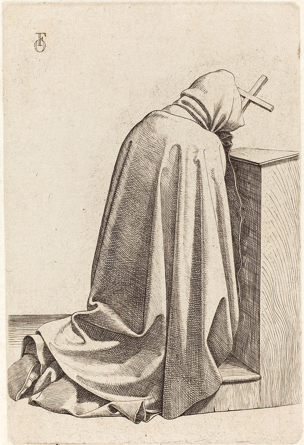 Praying Monk Drawing by Friedrich Overbeck