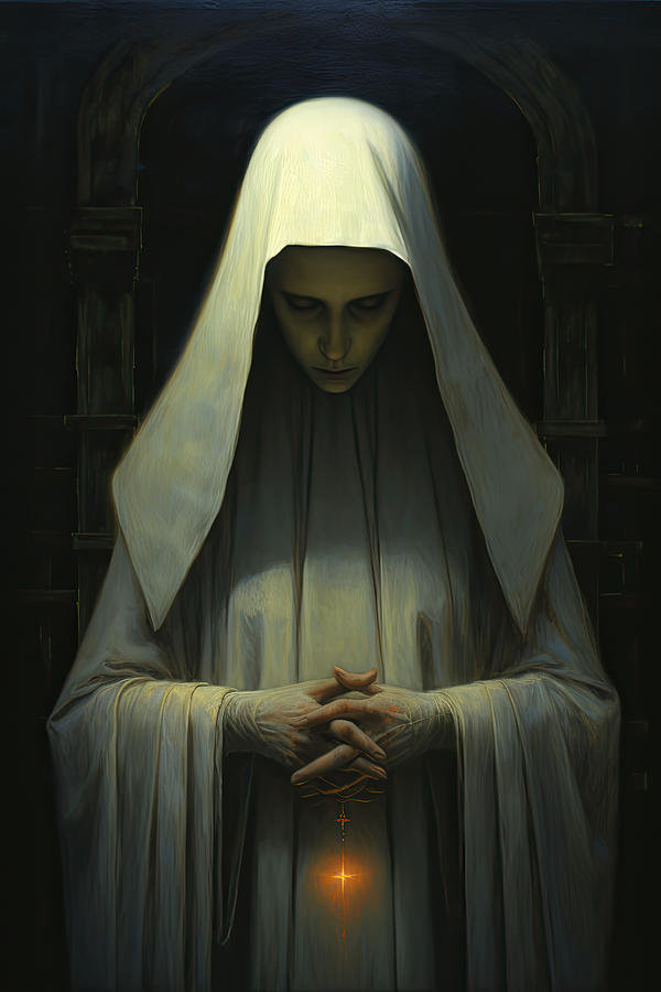Jesus Christ Painting - Praying Nun by My Head Cinema