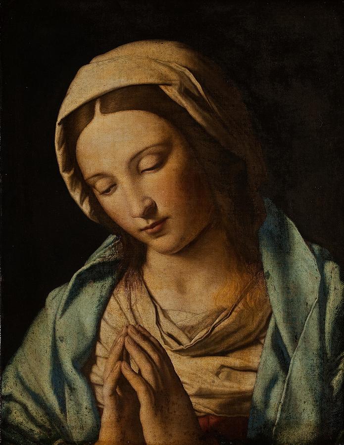 Praying Virgin Drawing by Giovanni Battista Salvi da Sassoferrato ...