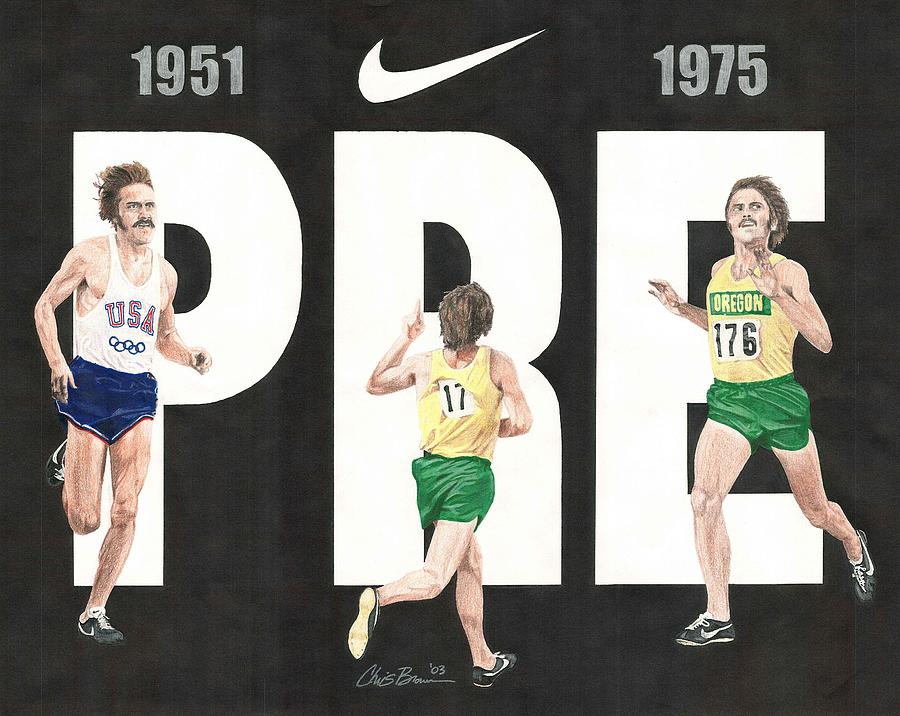 Steve Prefontaine Drawing - PRE by Chris Brown Steve Prefontaine Drawing - PRE by Chris Brown
