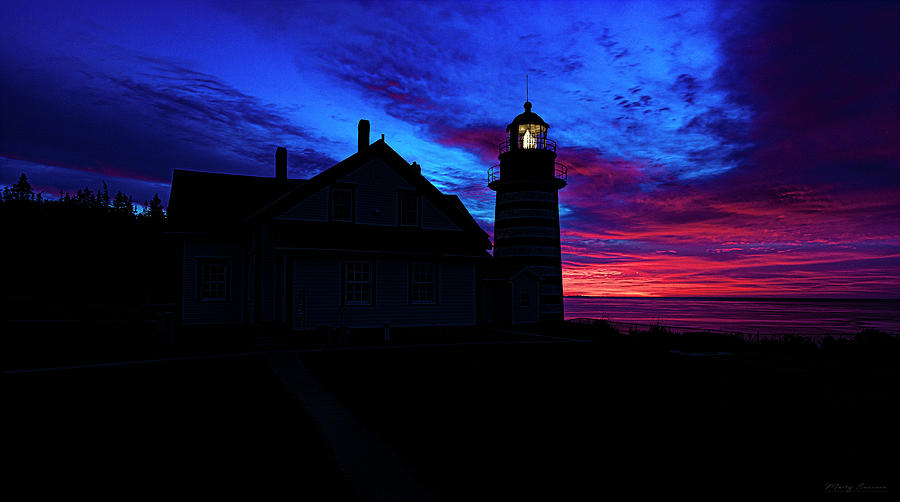 Pre Dawn Light At Easternmost West Quoddy Head Lighthouse Photograph by Marty Saccone