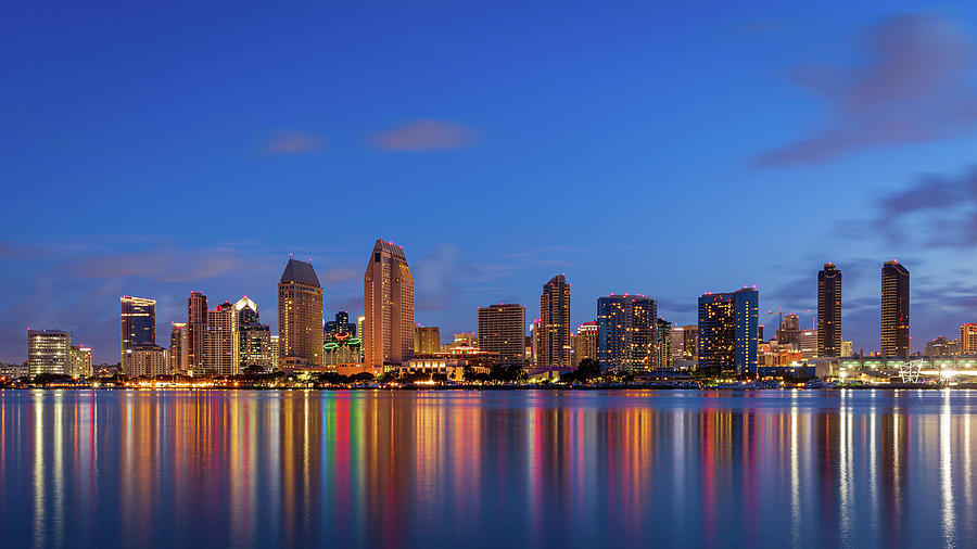 Pre Dawn San Diego Skyline Photograph by John Morris - Pixels