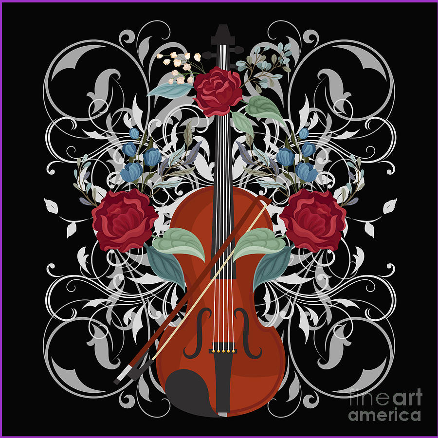 Pre-Raphaelite Cello Digital Art by Tina Hopkins