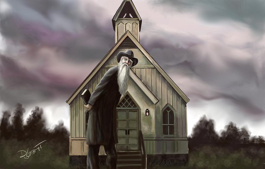 Preacher Man Video Painting Digital Art by David Luebbert