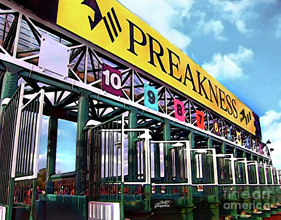Preakness Starting Gate Digital Art by CAC Graphics