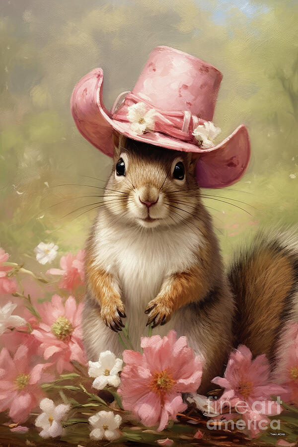 Squirrel Painting - Precious Pinky by Tina LeCour