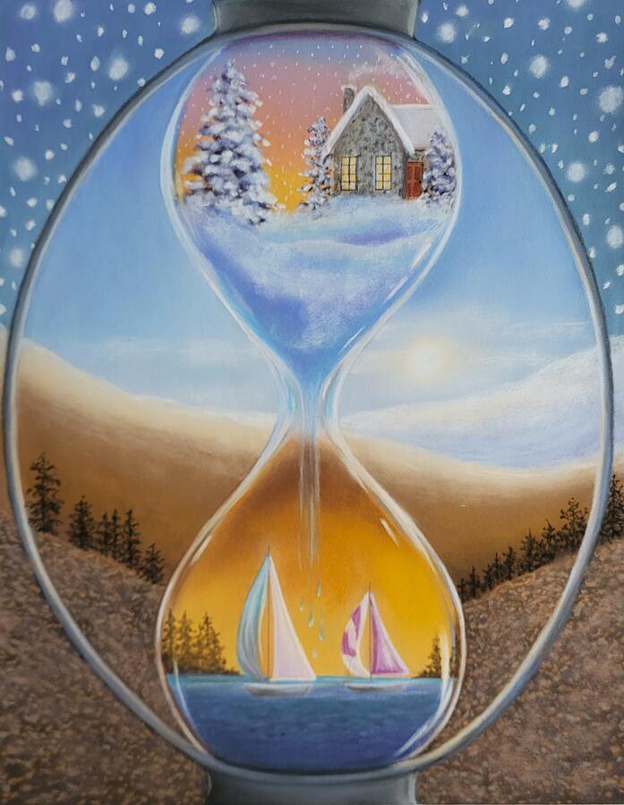 Mountain Pastel - Precious Times- Hourglass Seasons in Soft Pastels by Allison Griffin