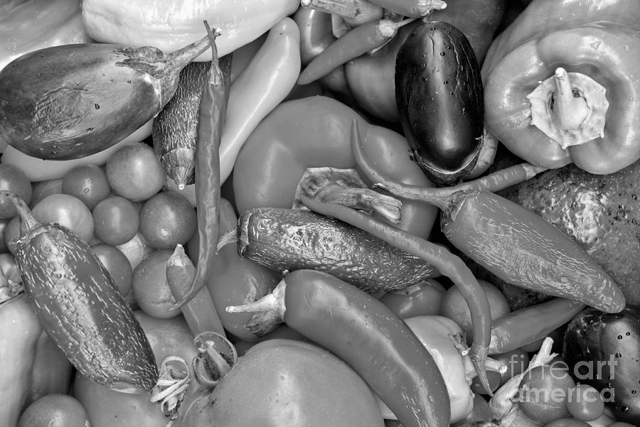 Predominantly Peppers Black And White Photograph by Adam Jewell