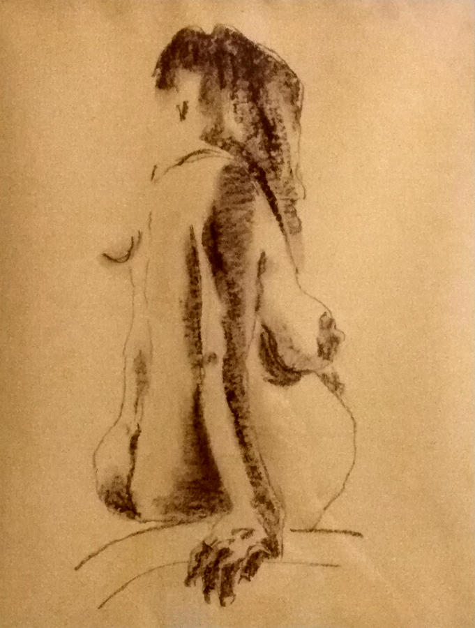 Pregnant Nude Drawing by Marna Edwards Flavell