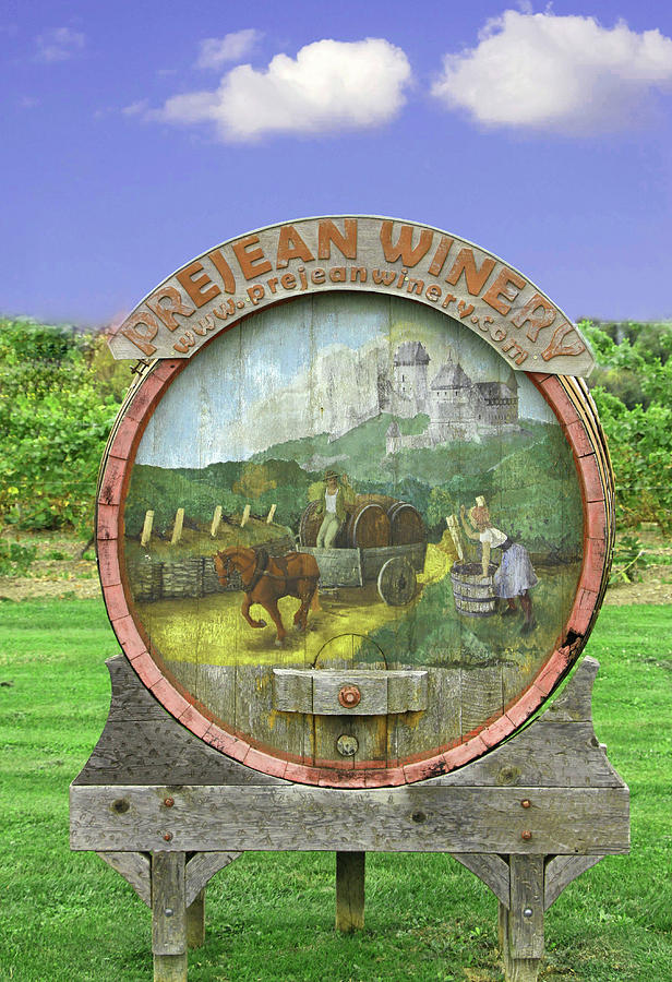 Prejean Winery Display Barrel Photograph by Allen Beatty