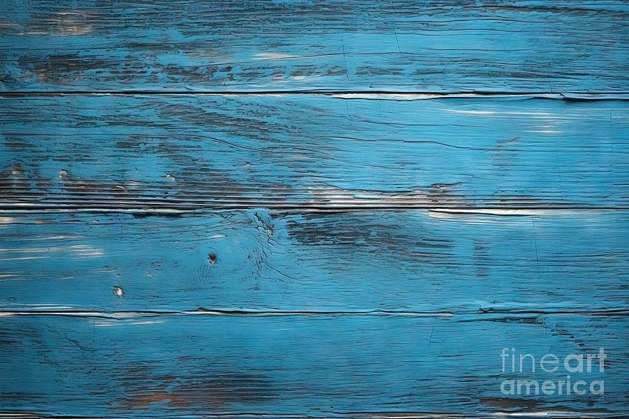 Vintage Painting - Premium Blue Painted Wood Background by N Akkash