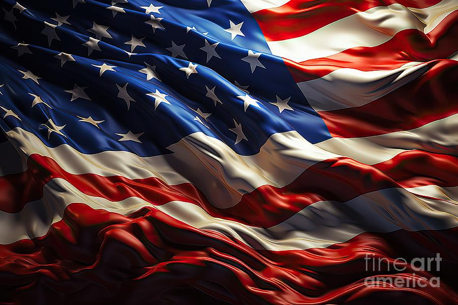 Flag Painting - premium Flag of the United States of America by N Akkash