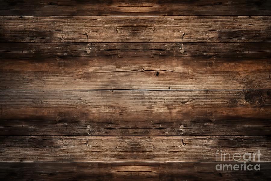 Abstract Painting - Premium Old Brown Rustic Dark Wooden Texture - Wood Timber Background Panorama Long Banner by N Akkash