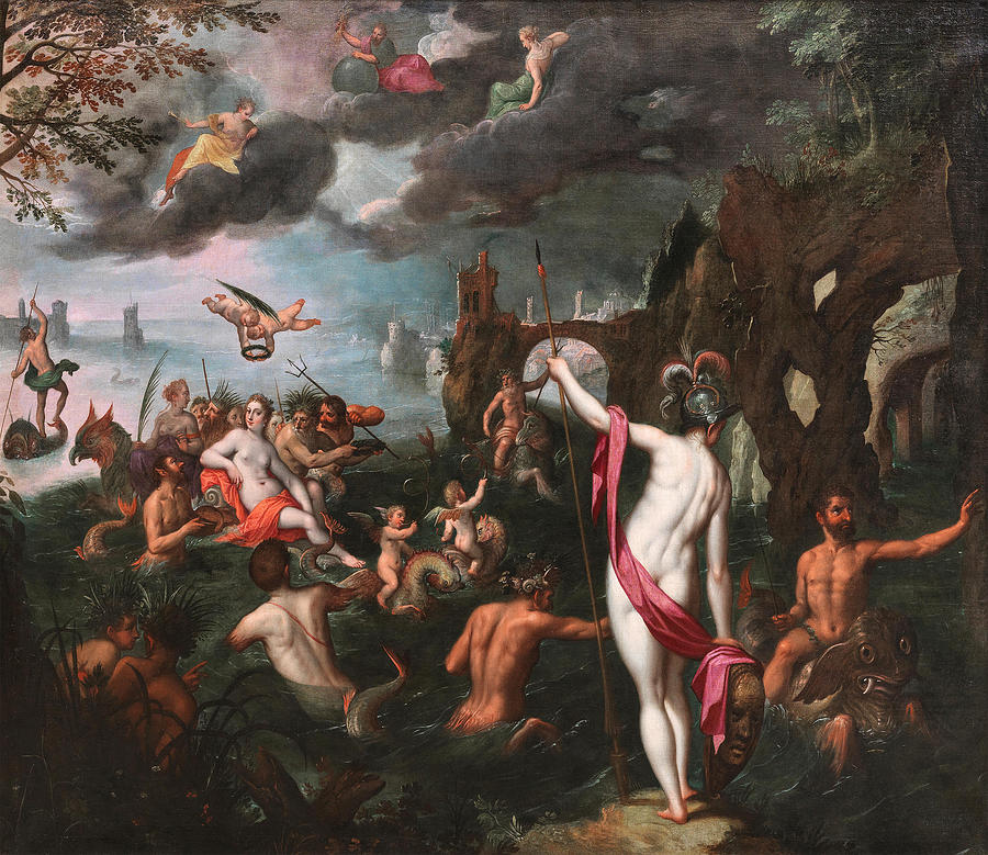 Preparation for the Wedding of Neptune and Amphitrite Painting by Circle of Hans Rottenhammer