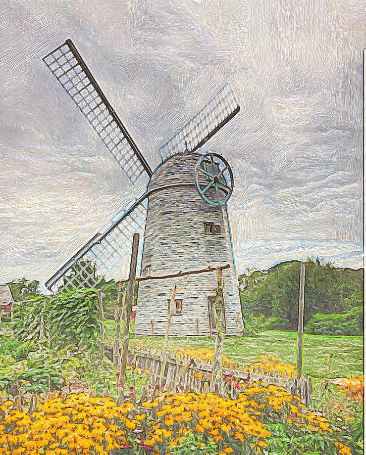Prescott Farm Windmill Digital Art by Anne Sands