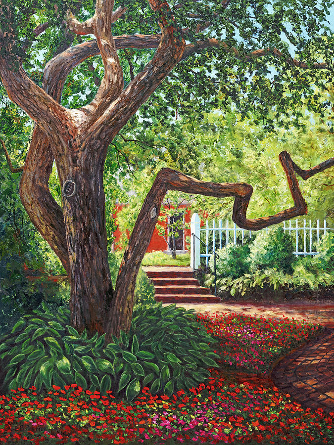 Prescott Park Tree, Portsmouth, NH Painting by Elaine Farmer