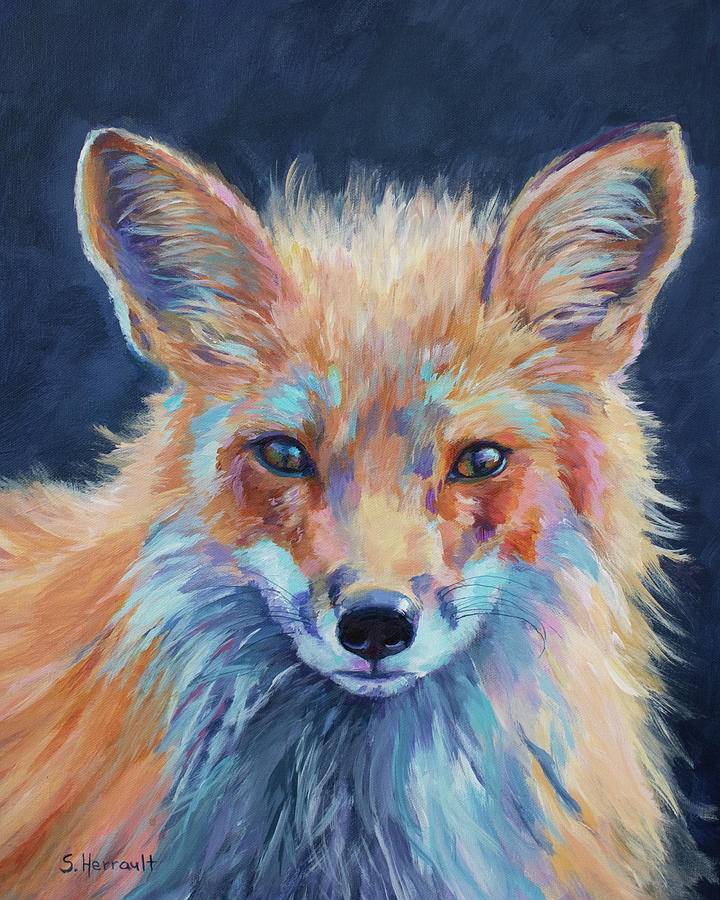 Fox Painting - Presence of Mind by Sandy Herrault