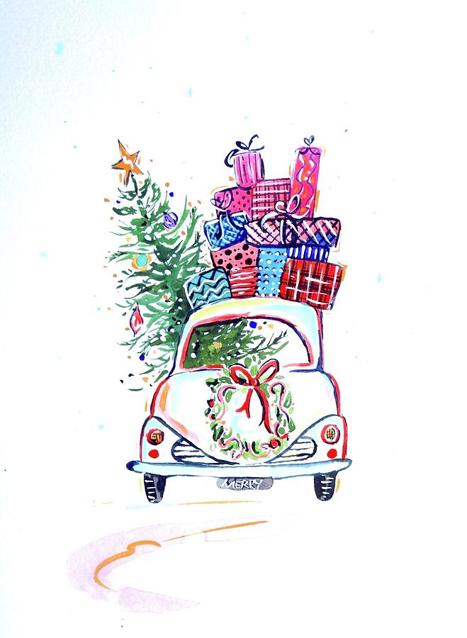 Vw Painting - Presents on the Way by Katie Geis