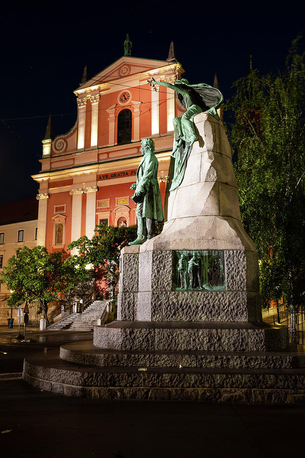 Preseren Square in Ljubljana Photograph by Ian Middleton