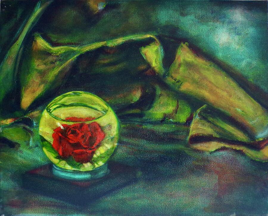 Rose In A Globe Painting by Sean Connolly