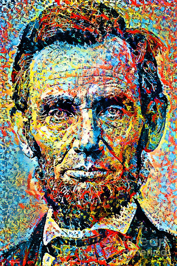 President Abraham Lincoln in a Jackson Pollock Vibrant Abstract Expressionist World 20210305 Photograph by Wingsdomain Art and Photography