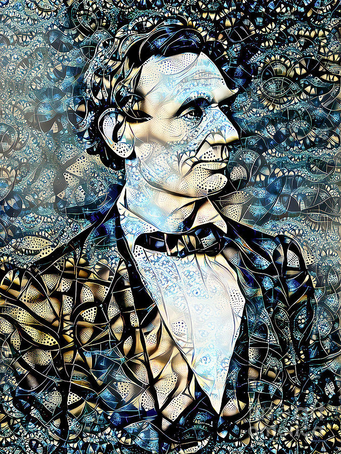 President Abraham Lincoln in Surreal Abstract Colors 20210210 Photograph by Wingsdomain Art and Photography