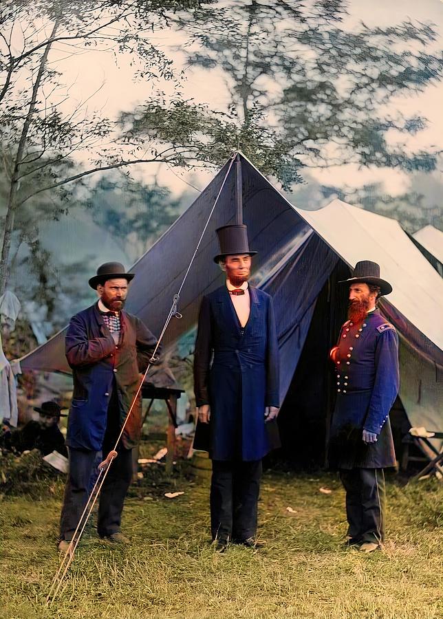 President Abraham Lincoln John McClerand Allan Pinkerton Photograph by Alexander Gardner