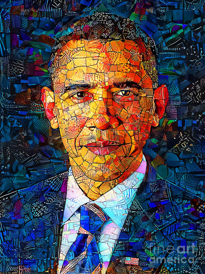 President Barack Obama In in Contemporary Modern Art 20211120 Photograph by Wingsdomain Art and Photography