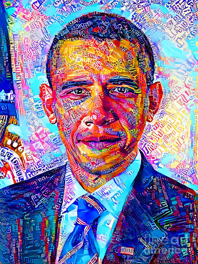 President Barack Obama In Vibrant Modern Contemporary Urban Style 20210710 Photograph by Wingsdomain Art and Photography
