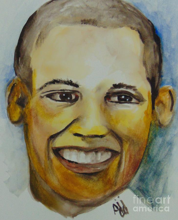 President Barack Obama Painting by Saundra Johnson