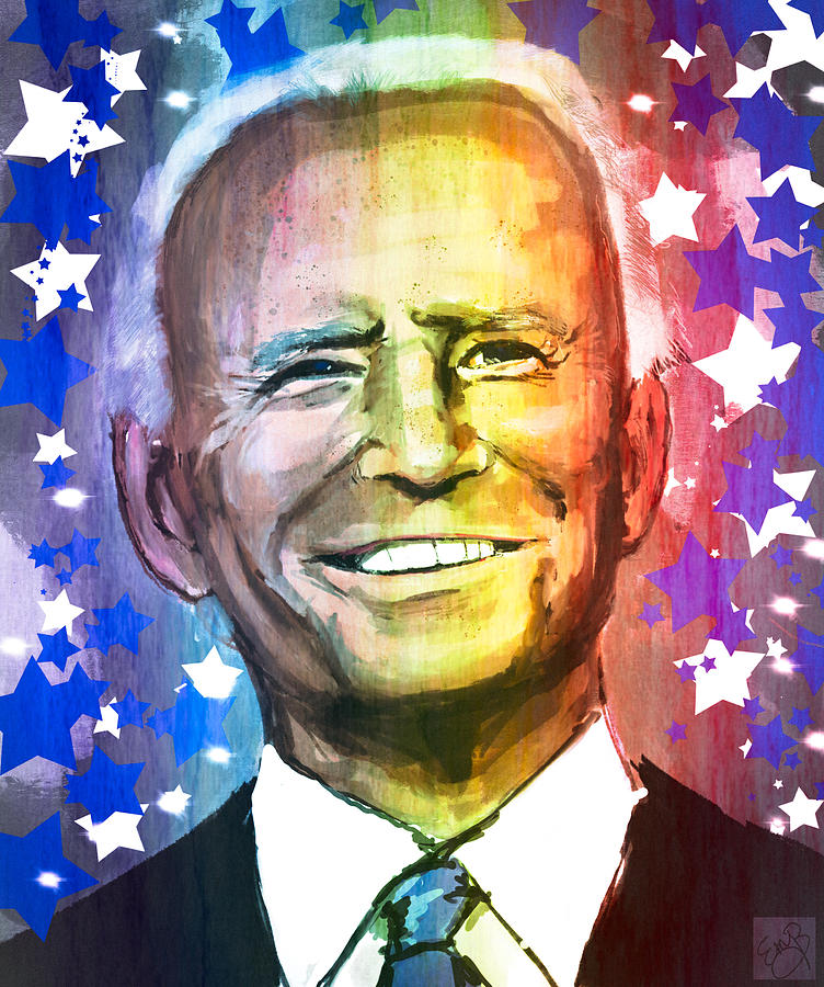 President Biden - Rainbow Mixed Media by Eileen Backman