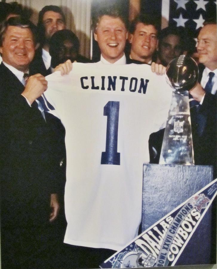 President Bill Clinton Jerry Jones Jimmy johnson and Troy Aikman Dallas  Cowboys Photograph by Donna Wilson - Pixels