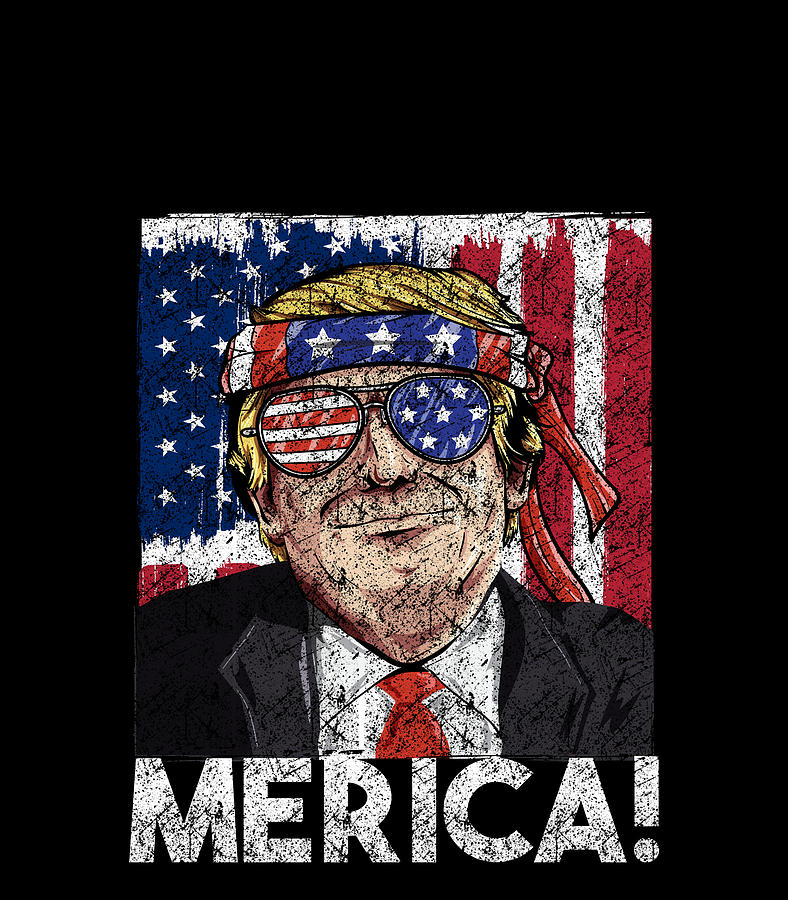 President Donald Trump Merica American Flag Digital Art by Thanh Nguyen