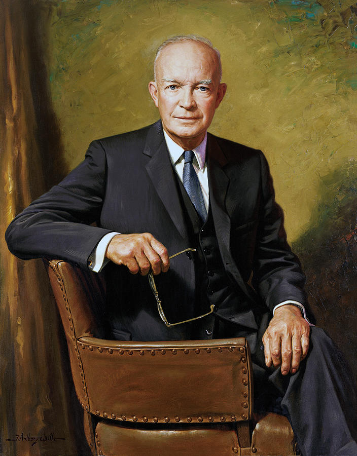Dwight Eisenhower Painting - President Dwight Eisenhower Painting by War Is Hell Store
