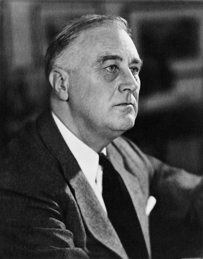 President Franklin Roosevelt Portrait - Circa 1941 Photograph by War Is Hell Store