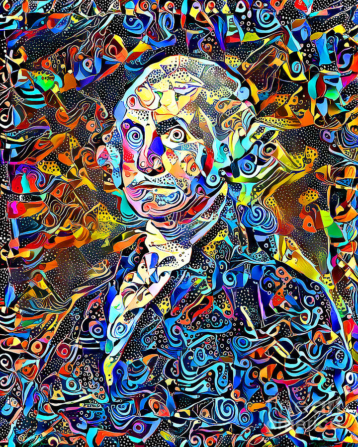 President George Washington in Vibrant Contemporary Surreal Abstract Colors 20210210 Photograph by Wingsdomain Art and Photography