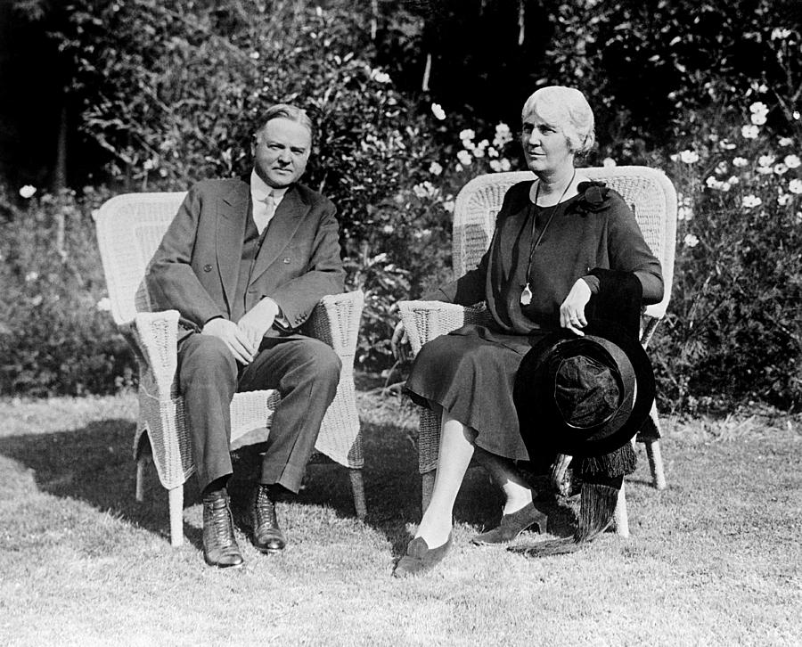 President Hoover and First Lady Lou Henry Hoover - 1929 Photograph by War Is Hell Store