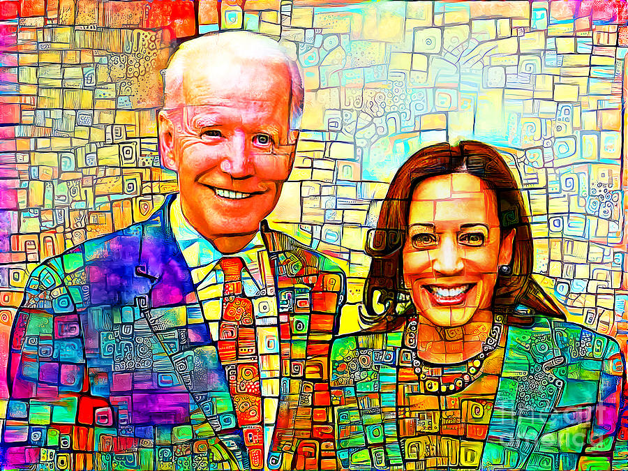 Joe Biden Photograph - President Joe Biden and Vice President Kamala Harris in Modern Contemporary 20201107 by Wingsdomain Art and Photography