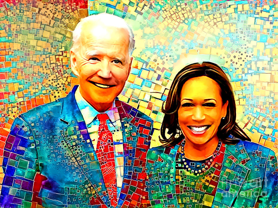 President Joe Biden and Vice President Kamala Harris in Modern Contemporary 20201108v3 Photograph by Wingsdomain Art and Photography