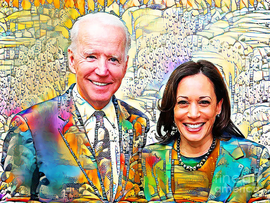 President Joe Biden and Vice President Kamala Harris in Surreal Abstract 20210113 Photograph by Wingsdomain Art and Photography